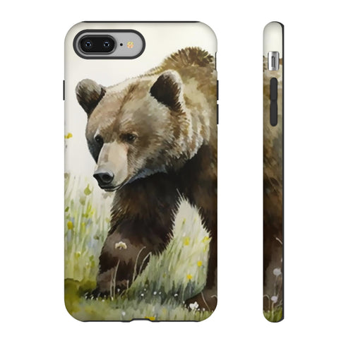 Grizzly Bear in a Field - Impact Resistant Phone Case iPhone 8 Plus Matte